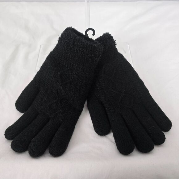 David and Young Hat & Gloves Women's OSFM Black Beanie Knit Very Soft NWT - Picture 2 of 16
